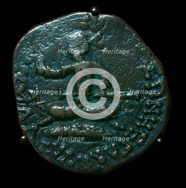 Bronze coin of the Scythian king Azes I, 1st century BC. Artist: Unknown