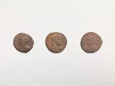 Bronze Coins, Coptic, 4th-7th century. Creator: Unknown