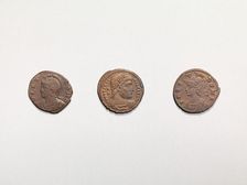 Bronze Coins, Coptic, 4th-7th century. Creator: Unknown