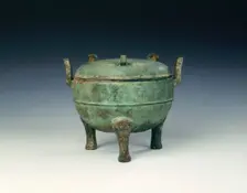 Bronze covered ding, late Spring and Autumn period, China, 5th century BC. Creator: Unknown