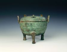 Bronze covered ding, late Spring and Autumn period, China, 5th century BC