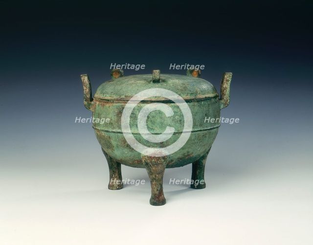 Bronze covered ding, late Spring and Autumn period, China, 5th century BC. Artist: Unknown
