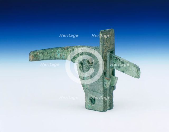 Bronze crossbow trigger mechanism with gold inlays, Eastern Zhou dynasty, China, 4th-3rd century BC. Artist: Unknown