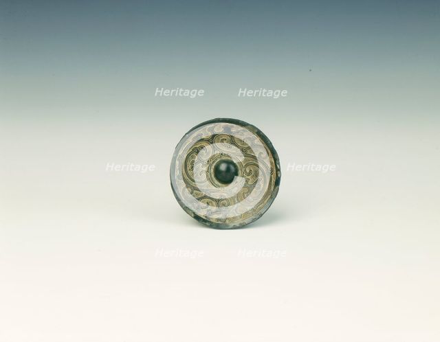 Bronze dagger pommel, Late Warring States, China, 3rd century BC. Creator: Unknown.
