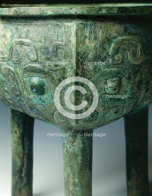 Bronze ding with taotie pattern, early Western Zhou dynasty, c1050 BC. Creator: Unknown.