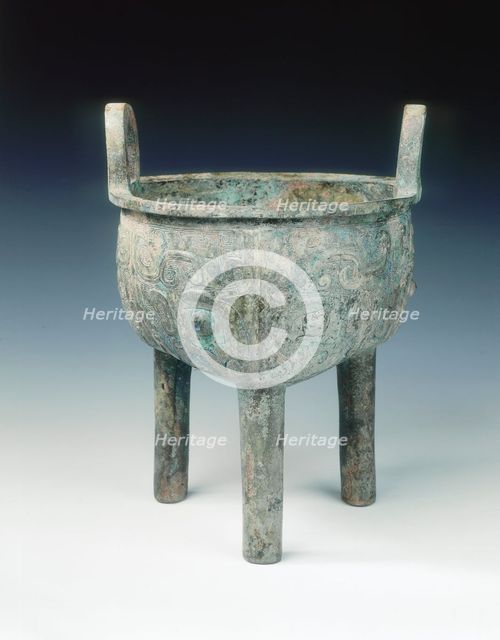 Bronze ding with taotie pattern, early Western Zhou dynasty, c1050 BC. Creator: Unknown.