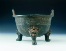 Bronze ding with tortoise shell diaper pattern, Ming dynasty, China, 1528