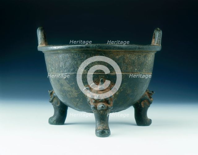 Bronze ding with tortoise shell diaper pattern, Ming dynasty, China, 1528. Artist: Unknown
