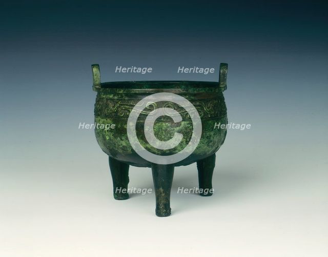 Bronze ding with crested bird frieze, Early Western Zhou, China, late 11th-early 10th century BC. Artist: Unknown