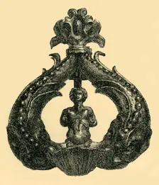 Bronze door knocker, c1550-1600, (1881). Creator: W Harbutt