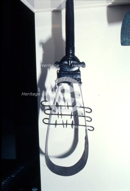 Bronze Egyptian sistrum, dated after 850BC Artist: Unknown.