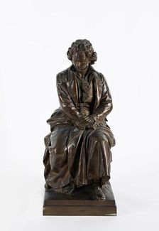 Bronze figurine of Ludwig van Beethoven, 1877. Creator: Kaspar Clemens Zumbusch