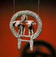 Bronze finial with two bulls, Hatti Culture, 3rd millenium BC