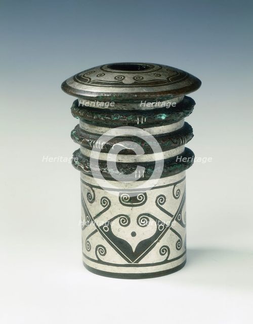 Bronze fitting with silver inlays, Eastern Zhou dynasty, China, 4th-3rd century BC. Artist: Unknown