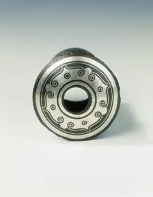 Bronze fitting with silver inlays, Eastern Zhou dynasty, China, 4th-3rd century BC. Creator: Unknown