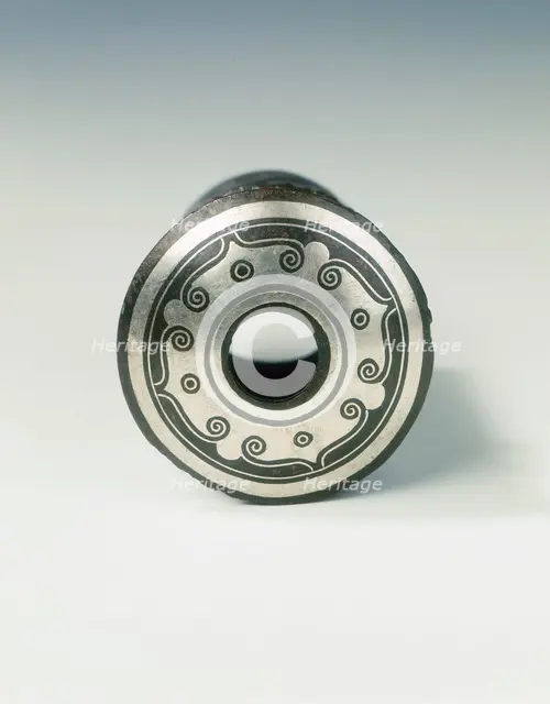 Bronze fitting with silver inlays, Eastern Zhou dynasty, China, 4th-3rd century BC. Creator: Unknown.