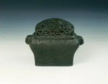 Bronze foot warmer, Transitional period, China, 1620-1683. Creator: Unknown