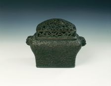 Bronze foot warmer, Transitional period, China, 1620-1683. Creator: Unknown