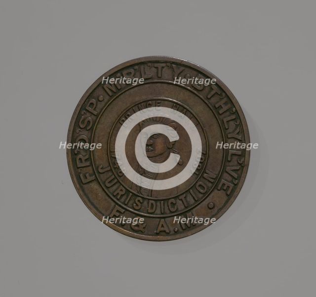 Bronze freemasonry medallion depicting Prince Hall, after 1807. Creator: Unknown.