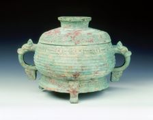Bronze gui with animal head handles, late Western Zhou dynasty, China, 9th-8th century BC. Creator: Unknown