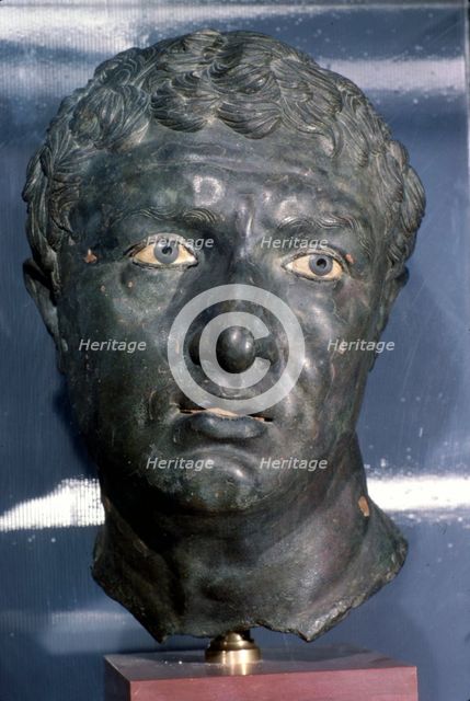 Bronze Greek Portrait head of a man, late Hellenistic Period, c1st century BC.  Artist: Unknown.