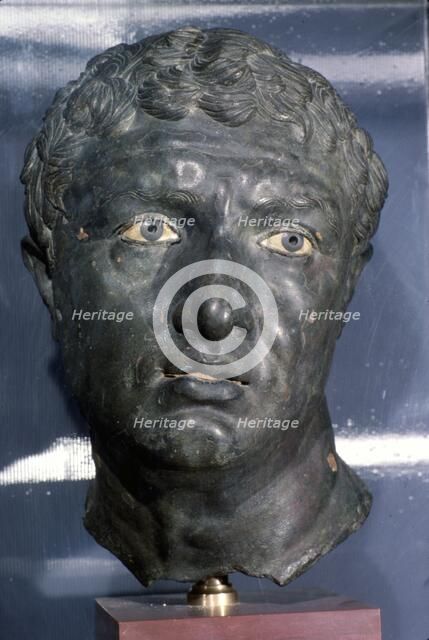 Bronze Greek Portrait head of a man, late Hellenistic Period, c1st century BC.  Artist: Unknown.