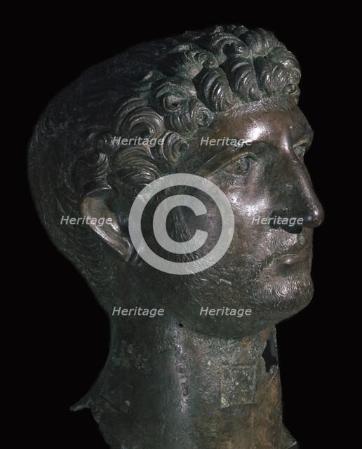 Bronze head of Hadrian, 1st century. Artist: Unknown