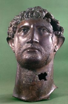 Bronze head of the Emperor Hadrian, 2nd century AD