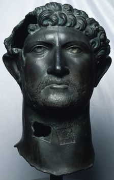 Bronze head of the Emperor Hadrian, Roman, (c122 AD?). Creator: Unknown