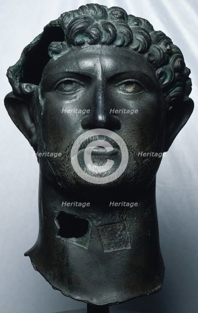 Bronze head of the Emperor Hadrian, Roman, (c122 AD?). Creator: Unknown.