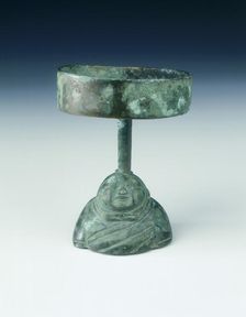 Bronze lamp, the stand in the shape of a warrior's torso, Qin dynasty, China, late 3rd century BC