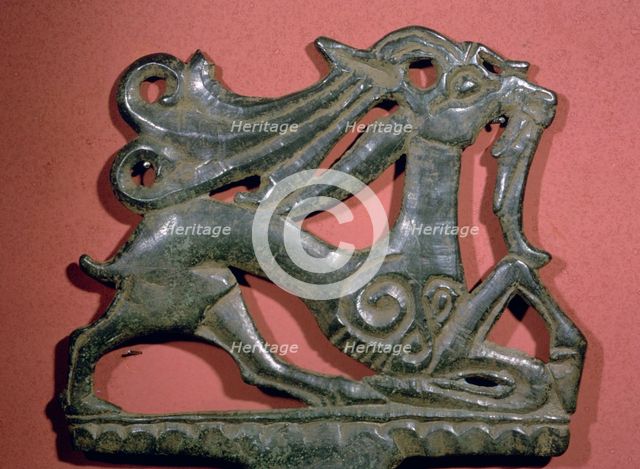 Bronze plaque with an elaborate animal, 4th century BC. Artist: Unknown