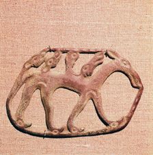Bronze Plaque, Kama River Tribes Mircaulous Image of Wilde Beast, 3rd century BC-8th century