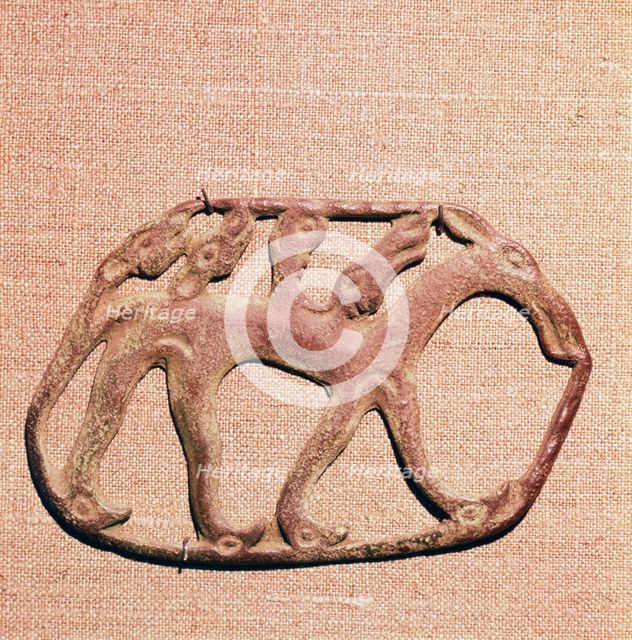 Bronze Plaque, Kama River Tribes Mircaulous Image of Wilde Beast, 3rd century BC-8th century. Artist: Unknown.
