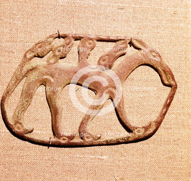 Bronze Plaque, Kama River Tribes Mircaulous Image of Wilde Beast, 3rd century BC-8th century. Artist: Unknown.