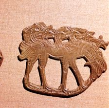Bronze Plaque, Kama River Tribes Mircaulous Image of Wilde Beast, 3rd century BC-8th century