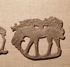 Bronze Plaque, Kama River Tribes Mircaulous Image of Wilde Beast, 3rd century BC-8th century