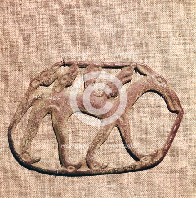 Bronze Plaque, Kama River Tribes Mircaulous Image of Wilde Beast, 3rd century BC-8th century. Artist: Unknown.