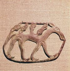 Bronze Plaque, Kama River Tribes Mircaulous Image of Wilde Beast, 3rd century BC-8th century