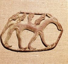 Bronze Plaque, Kama River Tribes Mircaulous Image of Wilde Beast, 3rd century BC-8th century