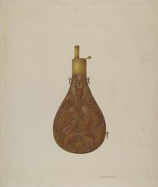 Bronze Powder Flask, c. 1939. Creator: George V. Vezolles
