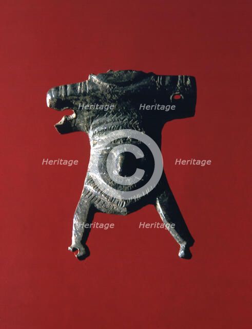 Bronze rivet, human figure shaped, of a furniture from Pamplona.