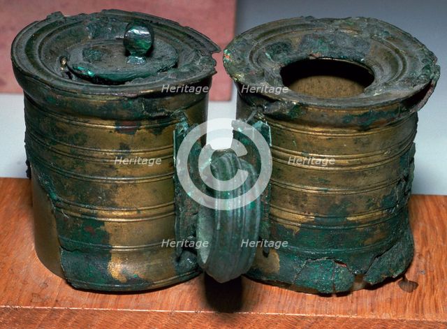 Bronze Roman inkpots, 2nd century. Artist: Unknown