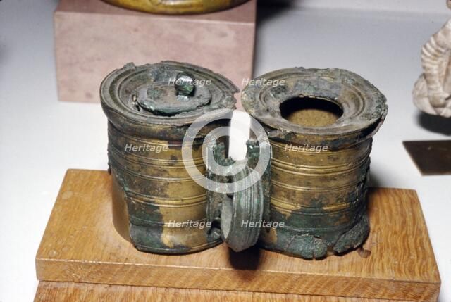 Bronze Roman Inkpots,at Chatillon-sur-Seine. France, c2nd-3rd century. Artist: Unknown.