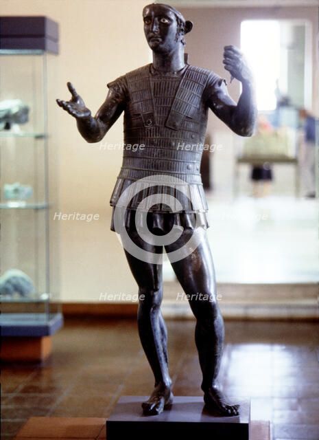 Bronze statue of the god Mars.