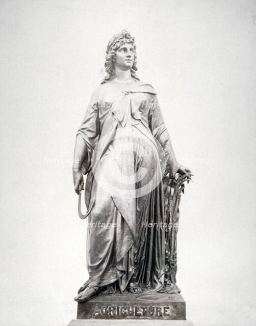 Bronze statue of Agriculture, located on the south parapet of Holborn Viaduct, London, 1869. Artist: Henry Dixon