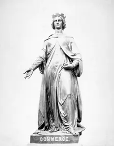 Bronze statue of Commerce, located on the south parapet of Holborn Viaduct, London, 1869. Artist: Henry Dixon