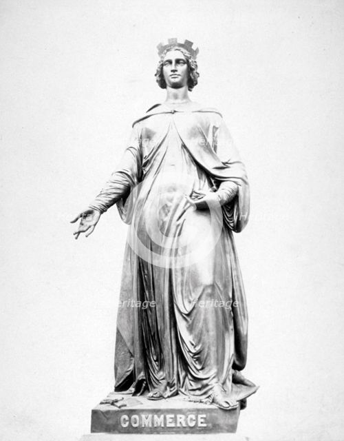Bronze statue of Commerce, located on the south parapet of Holborn Viaduct, London, 1869. Artist: Henry Dixon