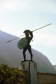 Bronze statue of Leonidas at Thermopylae, c20th century. Artist: Vasos Falireas