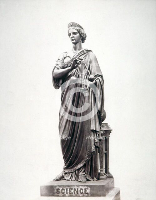 Bronze statue of Science, located on the north parapet of Holborn Viaduct, London, 1869. Artist: Henry Dixon